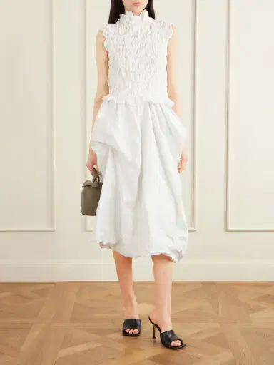 Erdem Draped Metallic Cotton-blend Midi Skirt | Thumbnail 2 Erdem Draped Metallic Cotton-blend Midi Skirt | Thumbnail 2