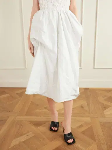 Erdem Draped Metallic Cotton-blend Midi Skirt | Thumbnail 3 Erdem Draped Metallic Cotton-blend Midi Skirt | Thumbnail 3