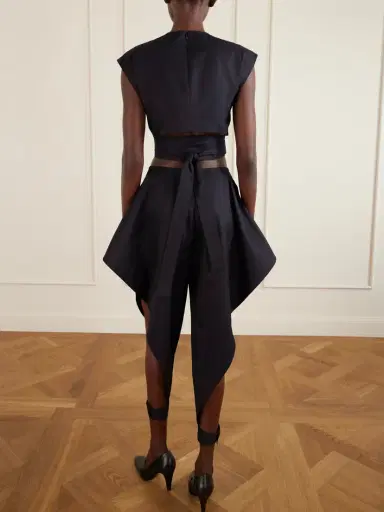 Alaïa Belted Cropped Cotton-gabardine Top | Thumbnail 3 Alaïa Belted Cropped Cotton-gabardine Top | Thumbnail 3