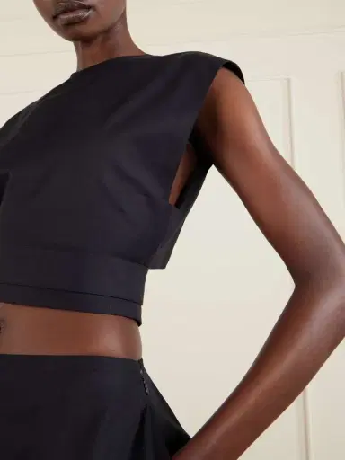 Alaïa Belted Cropped Cotton-gabardine Top | Thumbnail 4 Alaïa Belted Cropped Cotton-gabardine Top | Thumbnail 4