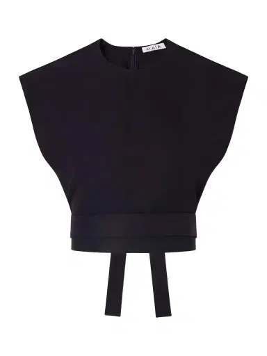 Alaïa Belted Cropped Cotton-gabardine Top | Thumbnail 1 Alaïa Belted Cropped Cotton-gabardine Top | Thumbnail 1