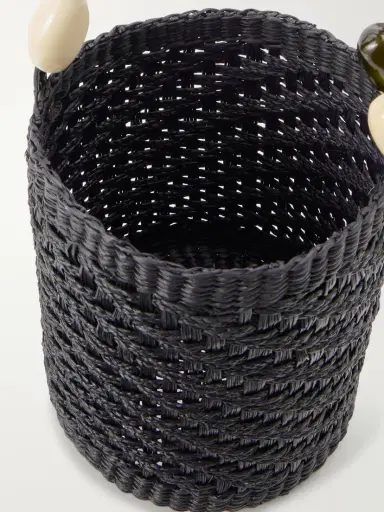 SENSI STUDIO Embellished Leather-trimmed Straw Bucket Bag | Thumbnail 5 SENSI STUDIO Embellished Leather-trimmed Straw Bucket Bag | Thumbnail 5