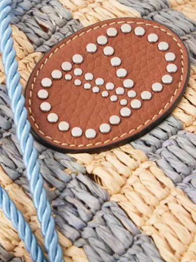Valentino Garavani Embellished Striped Leather-trimmed Raffia Bucket Bag | Thumbnail 5 Valentino Garavani Embellished Striped Leather-trimmed Raffia Bucket Bag | Thumbnail 5