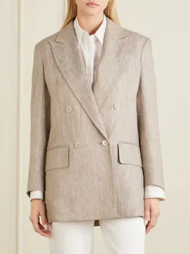 Max Mara Double-breasted Linen Blazer | Thumbnail 3 Max Mara Double-breasted Linen Blazer | Thumbnail 3