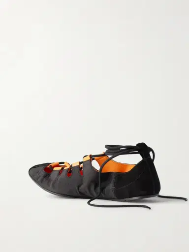 Alaïa Suede-trimmed Shell Ballet Flats | Thumbnail 3 Alaïa Suede-trimmed Shell Ballet Flats | Thumbnail 3