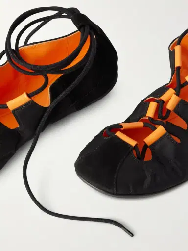 Alaïa Suede-trimmed Shell Ballet Flats | Thumbnail 5 Alaïa Suede-trimmed Shell Ballet Flats | Thumbnail 5