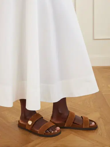 Tory Burch Romy Sport Embellished Suede Slides | Thumbnail 2 Tory Burch Romy Sport Embellished Suede Slides | Thumbnail 2