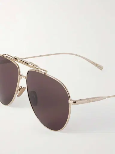 Gucci Eyewear Bamboo Aviator-style Gold-tone Sunglasses | Thumbnail 3 Gucci Eyewear Bamboo Aviator-style Gold-tone Sunglasses | Thumbnail 3
