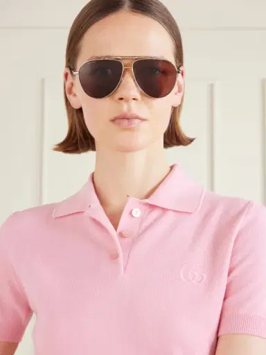 Gucci Eyewear Bamboo Aviator-style Gold-tone Sunglasses | Thumbnail 4 Gucci Eyewear Bamboo Aviator-style Gold-tone Sunglasses | Thumbnail 4