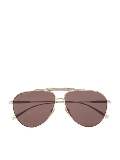 Gucci Eyewear Bamboo Aviator-style Gold-tone Sunglasses | Thumbnail 1 Gucci Eyewear Bamboo Aviator-style Gold-tone Sunglasses | Thumbnail 1