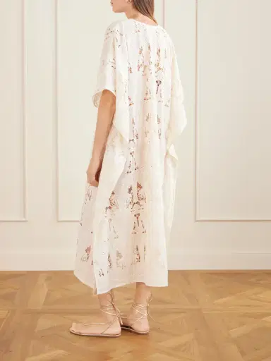 Loretta Caponi Atrani Embroidered Cotton-blend Midi Dress | Thumbnail 4 Loretta Caponi Atrani Embroidered Cotton-blend Midi Dress | Thumbnail 4