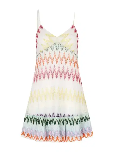 Missoni Scalloped Striped Metallic Crochet-knit Mini Dress | Thumbnail 1 Missoni Scalloped Striped Metallic Crochet-knit Mini Dress | Thumbnail 1