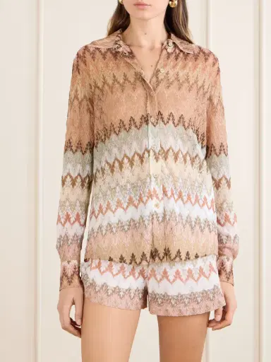 Missoni Striped Metallic Crochet-knit Shirt | Thumbnail 3 Missoni Striped Metallic Crochet-knit Shirt | Thumbnail 3