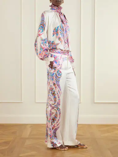 Etro Floral-print Crepe Wide-leg Pants | Thumbnail 2 Etro Floral-print Crepe Wide-leg Pants | Thumbnail 2