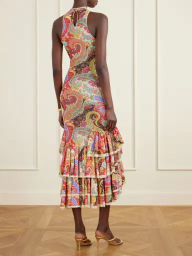 Etro Ruffled Paisley-print Chiffon Midi Dress | Thumbnail 3 Etro Ruffled Paisley-print Chiffon Midi Dress | Thumbnail 3