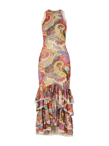 Etro Ruffled Paisley-print Chiffon Midi Dress | Thumbnail 1 Etro Ruffled Paisley-print Chiffon Midi Dress | Thumbnail 1