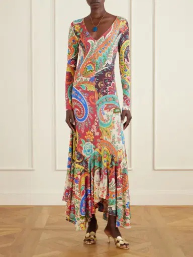 Etro Ruffled Paisley-print Jersey Maxi Dress | Thumbnail 2 Etro Ruffled Paisley-print Jersey Maxi Dress | Thumbnail 2