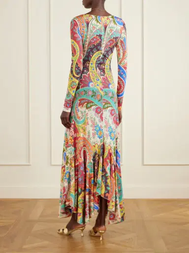 Etro Ruffled Paisley-print Jersey Maxi Dress | Thumbnail 3 Etro Ruffled Paisley-print Jersey Maxi Dress | Thumbnail 3
