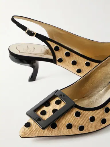 Roger Vivier Virgule 55 Suede-trimmed Polka-dot Slingback Pumps | Thumbnail 5 Roger Vivier Virgule 55 Suede-trimmed Polka-dot Slingback Pumps | Thumbnail 5