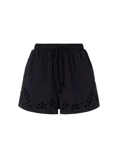 Ulla Johnson Vedi Ruffled Broderie Anglaise Organic Cotton-jersey Shorts | Thumbnail 1 Ulla Johnson Vedi Ruffled Broderie Anglaise Organic Cotton-jersey Shorts | Thumbnail 1