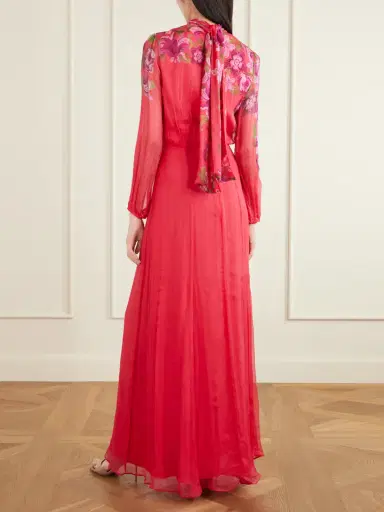Saloni Floral-print Silk-crepon Midi Dress | Thumbnail 3 Saloni Floral-print Silk-crepon Midi Dress | Thumbnail 3