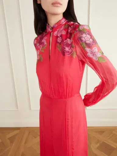 Saloni Floral-print Silk-crepon Midi Dress | Thumbnail 4 Saloni Floral-print Silk-crepon Midi Dress | Thumbnail 4