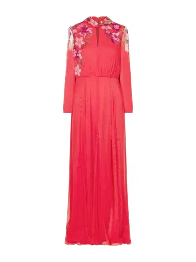 Saloni Floral-print Silk-crepon Midi Dress | Thumbnail 1 Saloni Floral-print Silk-crepon Midi Dress | Thumbnail 1