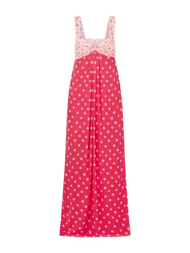 Chani Pleated Polka-dot Crepon-trimmed Silk-chiffon Midi Dress Chani Pleated Polka-dot Crepon-trimmed Silk-chiffon Midi Dress