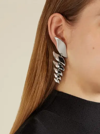 Khaite Leaf Silver-tone Earrings | Thumbnail 2 Khaite Leaf Silver-tone Earrings | Thumbnail 2