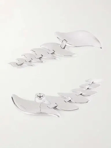 Khaite Leaf Silver-tone Earrings | Thumbnail 3 Khaite Leaf Silver-tone Earrings | Thumbnail 3