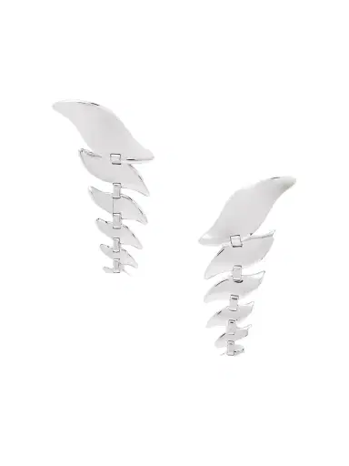 Khaite Leaf Silver-tone Earrings | Thumbnail 1 Khaite Leaf Silver-tone Earrings | Thumbnail 1