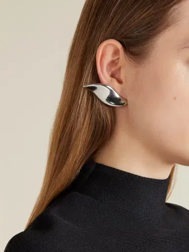 Khaite Leaf Silver-tone Clip Earrings | Thumbnail 2 Khaite Leaf Silver-tone Clip Earrings | Thumbnail 2