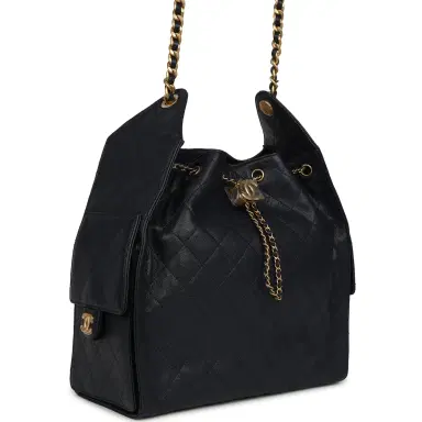 Chanel Chanel Medium 25 Hobo Bag Dark Navy Caviar Antique Gold Hardware | Thumbnail 2 Chanel Chanel Medium 25 Hobo Bag Dark Navy Caviar Antique Gold Hardware | Thumbnail 2