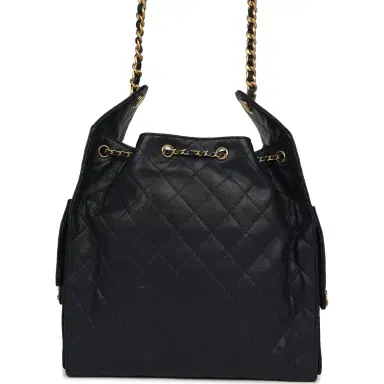 Chanel Chanel Medium 25 Hobo Bag Dark Navy Caviar Antique Gold Hardware | Thumbnail 4 Chanel Chanel Medium 25 Hobo Bag Dark Navy Caviar Antique Gold Hardware | Thumbnail 4