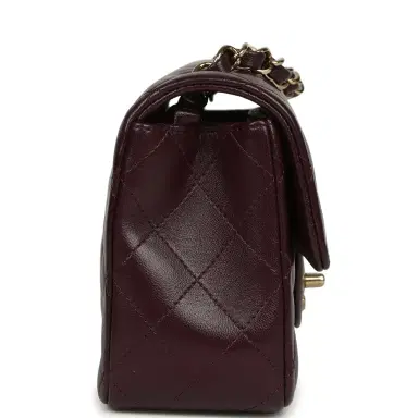 Chanel Chanel Mini Classic Rectangular Flap Bag Burgundy Shiny Lambskin Light Gold Hardware | Thumbnail 3 Chanel Chanel Mini Classic Rectangular Flap Bag Burgundy Shiny Lambskin Light Gold Hardware | Thumbnail 3