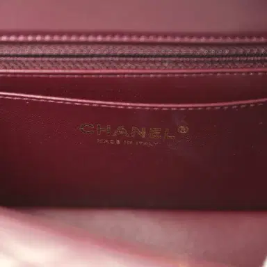 Chanel Chanel Mini Classic Rectangular Flap Bag Burgundy Shiny Lambskin Light Gold Hardware | Thumbnail 9 Chanel Chanel Mini Classic Rectangular Flap Bag Burgundy Shiny Lambskin Light Gold Hardware | Thumbnail 9