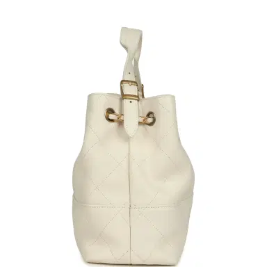 Chanel Chanel Small Coco Hobo Bag White Calfskin Antique Gold Hardware | Thumbnail 3 Chanel Chanel Small Coco Hobo Bag White Calfskin Antique Gold Hardware | Thumbnail 3