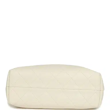 Chanel Chanel Small Coco Hobo Bag White Calfskin Antique Gold Hardware | Thumbnail 6 Chanel Chanel Small Coco Hobo Bag White Calfskin Antique Gold Hardware | Thumbnail 6