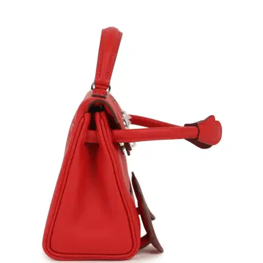 HERMÈS Hermes "Quelle Idolle" Kelly Doll Rouge Radieux and Rouge H Swift Palladium Hardware | Thumbnail 3 HERMÈS Hermes "Quelle Idolle" Kelly Doll Rouge Radieux and Rouge H Swift Palladium Hardware | Thumbnail 3