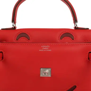 HERMÈS Hermes "Quelle Idolle" Kelly Doll Rouge Radieux and Rouge H Swift Palladium Hardware | Thumbnail 7 HERMÈS Hermes "Quelle Idolle" Kelly Doll Rouge Radieux and Rouge H Swift Palladium Hardware | Thumbnail 7