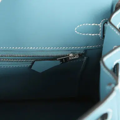 HERMÈS Hermes Birkin 25 Blue Jean Swift Palladium Hardware | Thumbnail 9 HERMÈS Hermes Birkin 25 Blue Jean Swift Palladium Hardware | Thumbnail 9