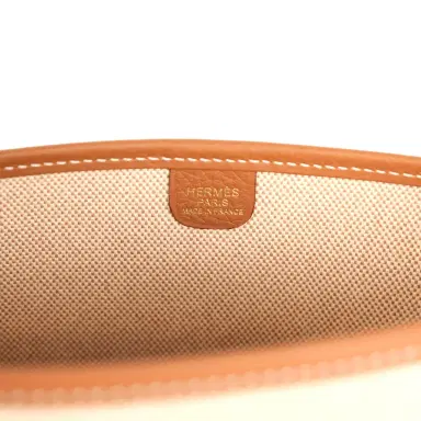 HERMÈS Hermes Evelyne III PM Gold Clemence and Ecru Toile H Canvas Gold Hardware | Thumbnail 8 HERMÈS Hermes Evelyne III PM Gold Clemence and Ecru Toile H Canvas Gold Hardware | Thumbnail 8