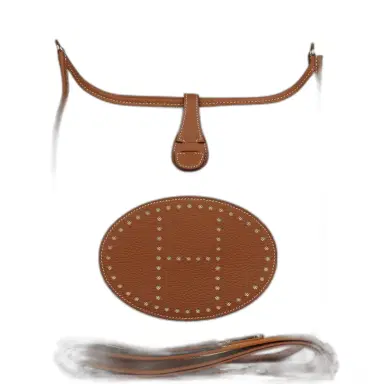 HERMÈS Hermes Evelyne III PM Gold Clemence and Ecru Toile H Canvas Gold Hardware | Thumbnail 1 HERMÈS Hermes Evelyne III PM Gold Clemence and Ecru Toile H Canvas Gold Hardware | Thumbnail 1