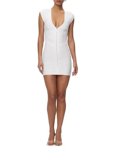 Hervé Léger Women's The Champagne Bandage Minidress - Alabaster | Thumbnail 2 Hervé Léger Women's The Champagne Bandage Minidress - Alabaster | Thumbnail 2