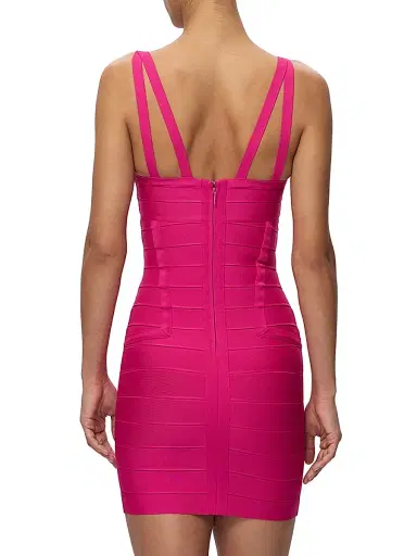 Hervé Léger Women's The Midnight Bandage Body-Con Minidress - Punch | Thumbnail 7 Hervé Léger Women's The Midnight Bandage Body-Con Minidress - Punch | Thumbnail 7