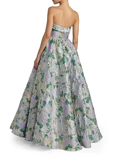 Mac Duggal Women's Floral Brocade Strapless Gown - Lilac Multi - Size 16 | Thumbnail 2 Mac Duggal Women's Floral Brocade Strapless Gown - Lilac Multi - Size 16 | Thumbnail 2