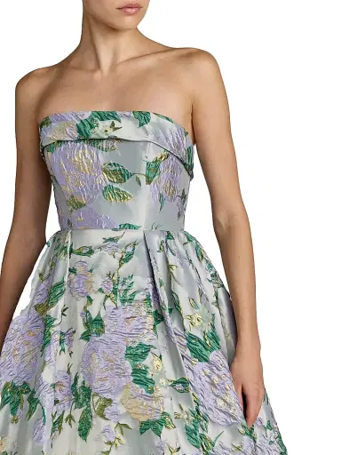 Mac Duggal Women's Floral Brocade Strapless Gown - Lilac Multi - Size 16 | Thumbnail 3 Mac Duggal Women's Floral Brocade Strapless Gown - Lilac Multi - Size 16 | Thumbnail 3
