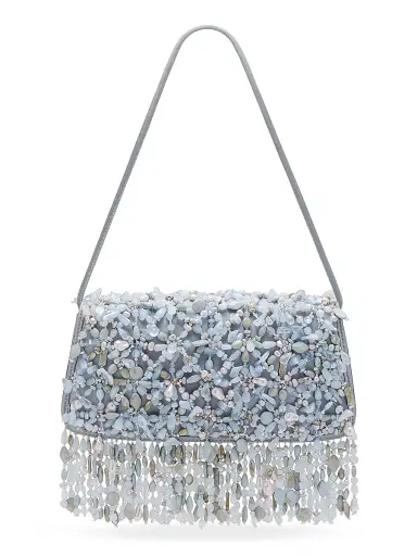 Cult Gaia Women's Idalia Bead-Embellished Satin Shoulder Bag - Coastal | Thumbnail 1 Cult Gaia Women's Idalia Bead-Embellished Satin Shoulder Bag - Coastal | Thumbnail 1