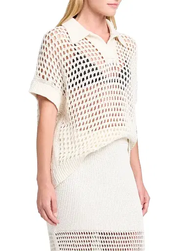 TWP Women's Supersized Linen-Silk Polo Top | Thumbnail 4 TWP Women's Supersized Linen-Silk Polo Top | Thumbnail 4