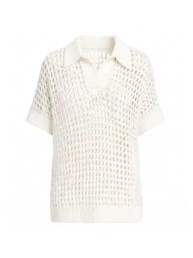 TWP Women's Supersized Linen-Silk Polo Top | Thumbnail 1 TWP Women's Supersized Linen-Silk Polo Top | Thumbnail 1